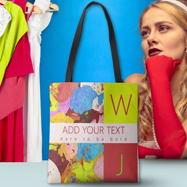 Abstrakt av modern djärv Elegant Art Monogram Tygkasse (Skapare uppladdad)
