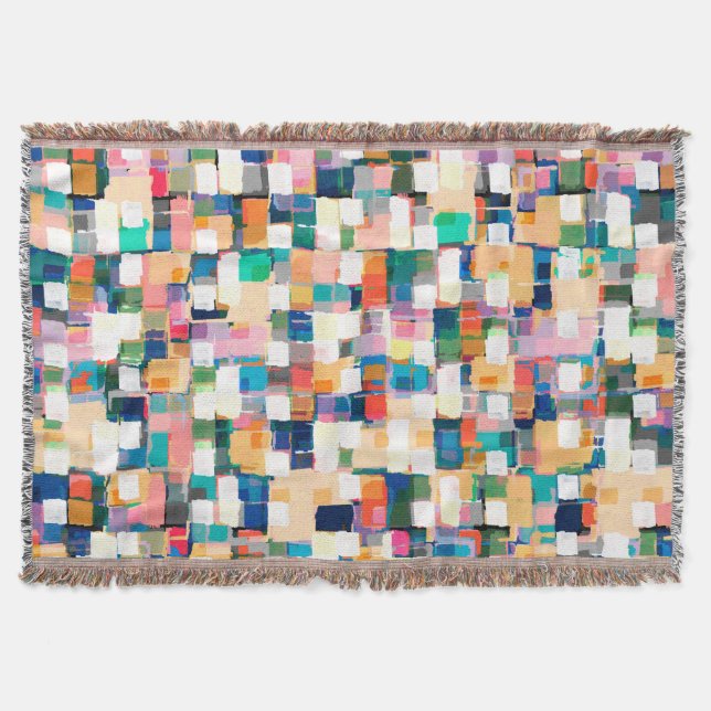 Abstrakt av modern färggrafik med penseldrag filt (Framsidan)