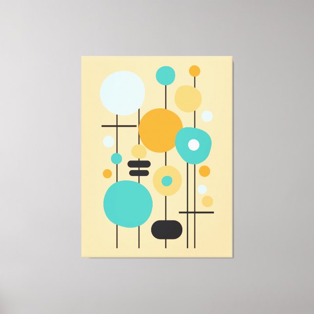 Abstrakt av modern geometrisk Orange Canvastryck (Framsida)