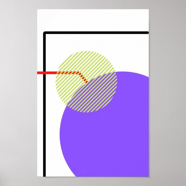 Abstrakt av modern Grönt, violett geometrisk form Poster (Framsidan)