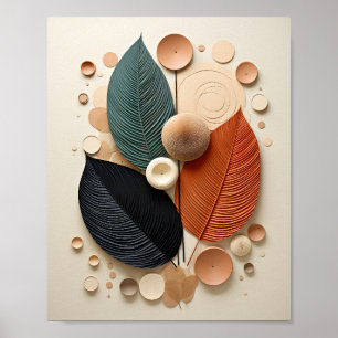 Abstrakt av modern natur konst av Höst löv Poster