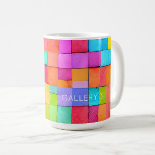 Abstrakt av modern Roligt i NAMN - färgstark affär Kaffemugg