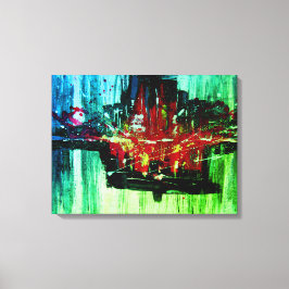 Abstrakt av modern, unik, rödsvart Grönt Canvastryck