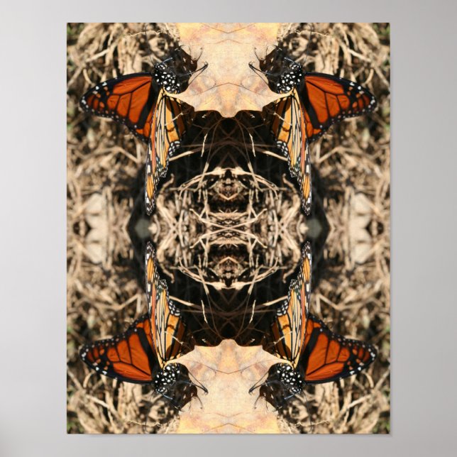 Abstrakt av monarch Butterfly Posing Natature Poster (Framsidan)