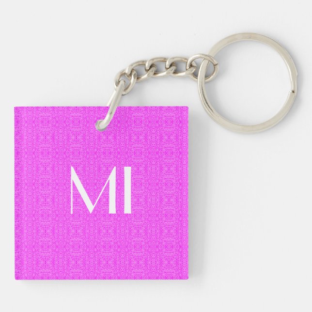 Abstrakt av monogrammad Roligt Elegant Rosa Mönste (Baksidan)