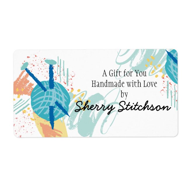 abstrakt av nål boll av garn fraktsedel (Framsidan)