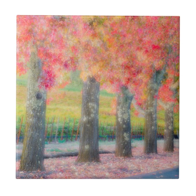 Abstrakt av Napa Valley-träd Kakelplatta (Framsidan)