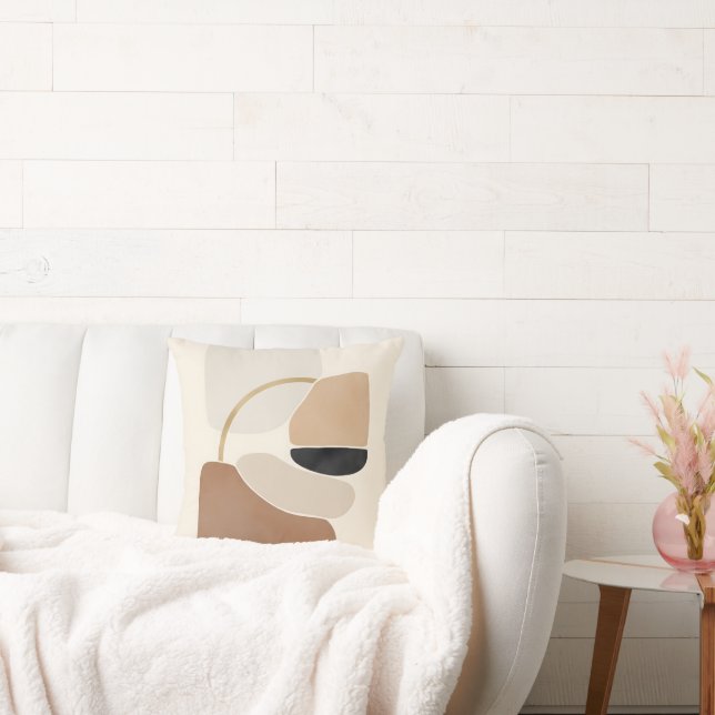 Abstrakt av neutralt former | Minimal modern konst Kudde (Soffa)