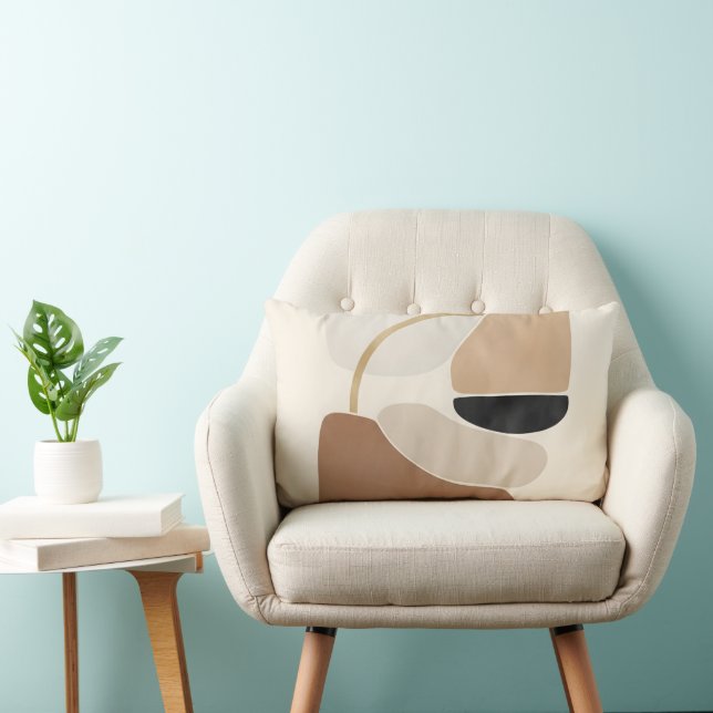 Abstrakt av neutralt former | Minimal modern konst Lumbarkudde (Stol)