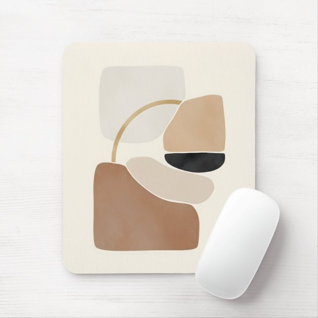 Abstrakt av neutralt former | Minimal modern konst Musmatta (Med mus)