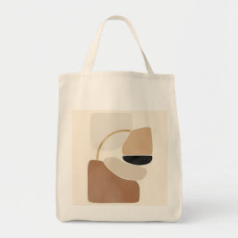 Abstrakt av neutralt former | Minimal modern konst Tygkasse