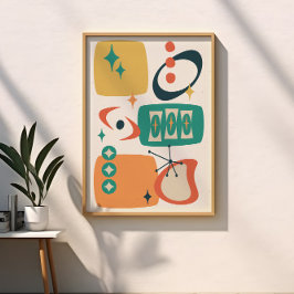 Abstrakt av Orangen för tealjud på atomårsjubileum Poster