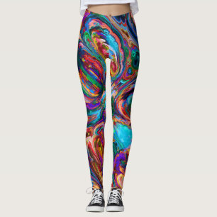 abstrakt av regnbåge leggings