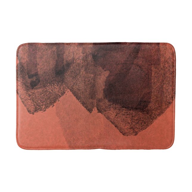 Abstrakt av röd gult som målar upp pensel-digitalk badrumsmatta (Framsidan)