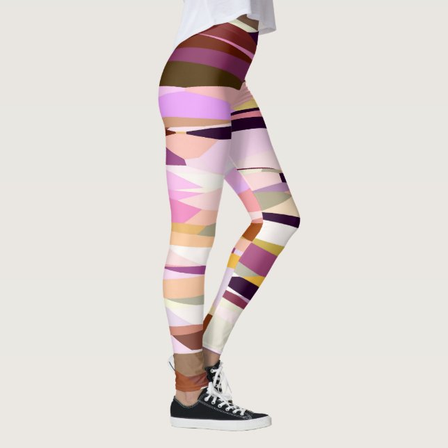 abstrakt av rosa, Lila och Orange Leggings (Höger)