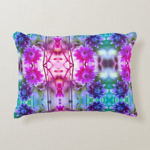 Abstrakt av rött och vitt blomsterpapper prydnadskudde