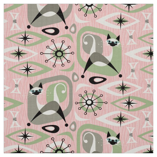 Abstrakt av siamesisk katt på Rosa Tyg (Provkarta)