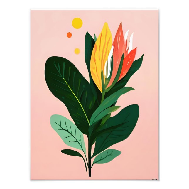 Abstrakt av skarp Blommigt Fototryck (Framsidan)