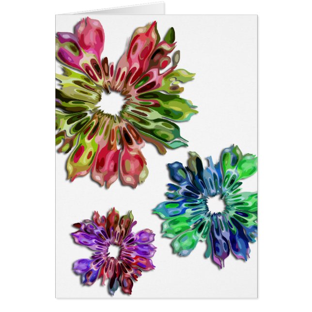abstrakt av snittblommor 2D Hälsningskort (Framsidan)