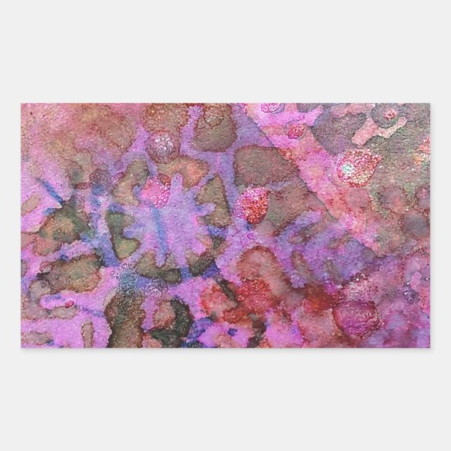 Abstrakt av snöflingor rektangulärt klistermärke (Framsida)