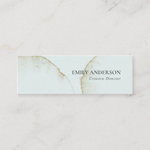 ABSTRAKT AV SOFT SUBTTEL PASTEL AQUA BLUE GULD ORG MINI VISITKORT