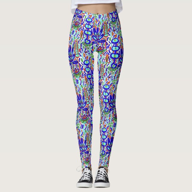 ABSTRAKT AV STYLISERAD BLOMMIGT LEGGINGS (Framsida)