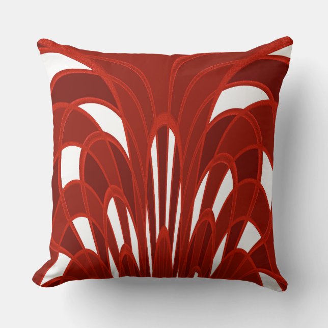 Abstrakt av svamp - Art Deco - kardinal Kudde (Framsida)