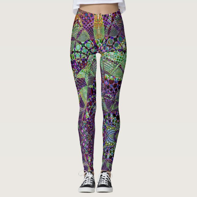 Abstrakt av trippy kalidiescope leggings (Framsida)