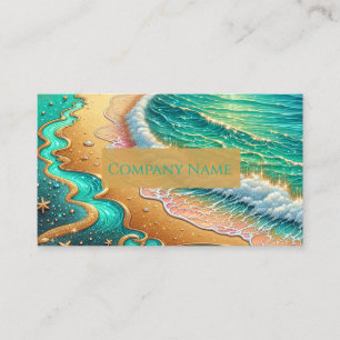 Abstrakt av Tropical Beach från Aquamarine Visitkort
