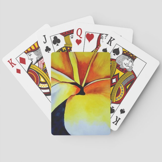 Abstrakt av tropisk fransk blomma casinokort (Baksidan)