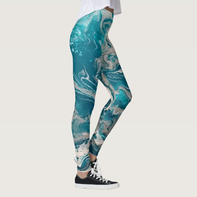 Abstrakt av turkos leggings (Höger)