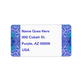 Abstrakt av turkos och Lila glas Adressetikett