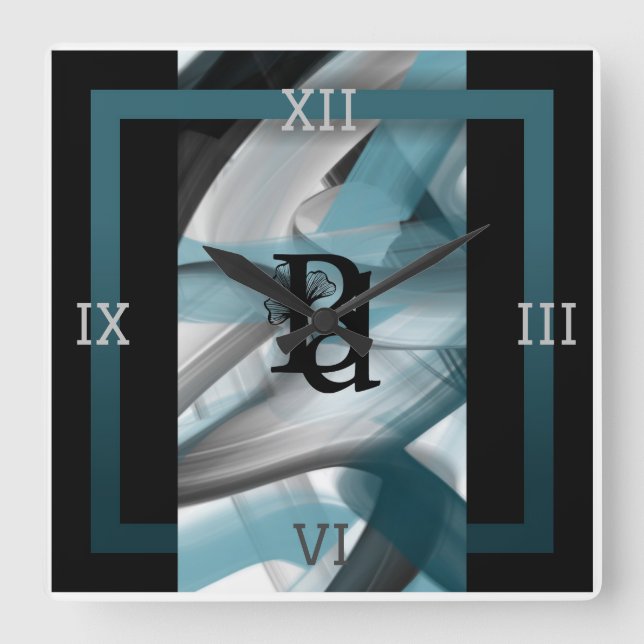 Abstrakt av väggklocka Trend Home Decor Blue Ocean (Framsida)