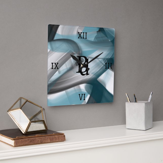 Abstrakt av väggklocka Trend Home Decor Blue Ocean (Kontor)