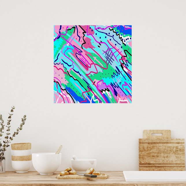 Abstrakt av vår landskap poster (Kök)