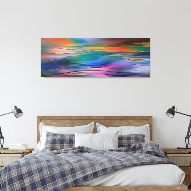 abstrakt av ’Vätskevågor’-Contemporaryn Art Canvastryck (Insitu (sovrum))