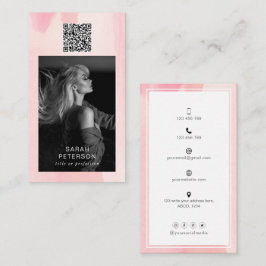 Abstrakt av vattenfärg för  av fotot QR-trendig, p Visitkort