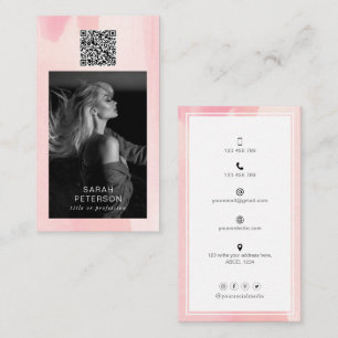 Abstrakt av vattenfärg för av fotot QR-trendig, Visitkort
