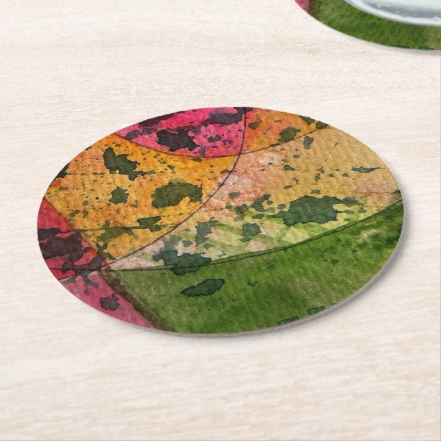 Abstrakt av vattenfärg och Bläck Underlägg Papper Rund (Vinklad)