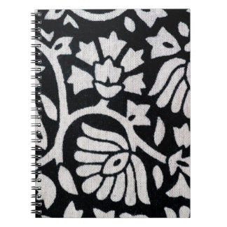 Abstrakt av växter och blommor på svart anteckningsbok
