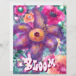 Abstrakt av vismisk Blommigt Art Teal Personlig