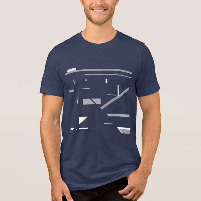 Abstrakt av vit Grått-spridd geometrisk form T Shirt (Framsida)