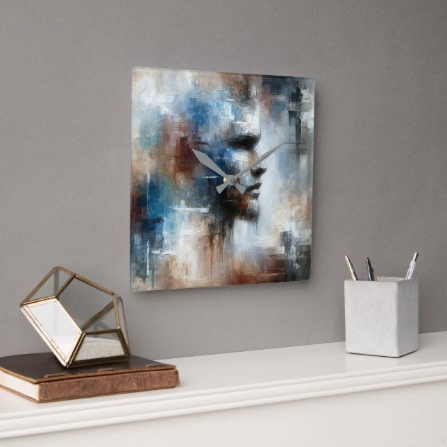 Abstrakt Avant-garde Man Fyrkantig Klocka (Kontor)