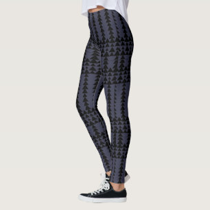 Abstrakt Aztec Geometric Eggplant Black Mönster Leggings