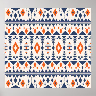 Abstrakt Aztec geometriskt, sömlöst mönster. Poster