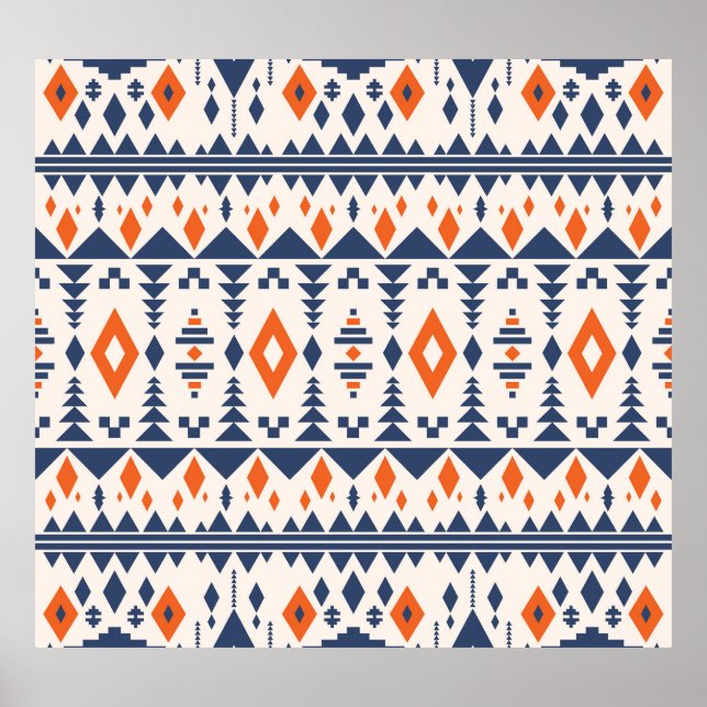 Abstrakt Aztec geometriskt, sömlöst mönster. Poster (Framsidan)