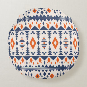 Abstrakt Aztec geometriskt, sömlöst mönster. Rund Kudde