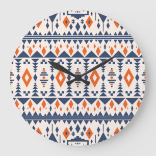 Abstrakt Aztec geometriskt, sömlöst mönster. Stor Klocka