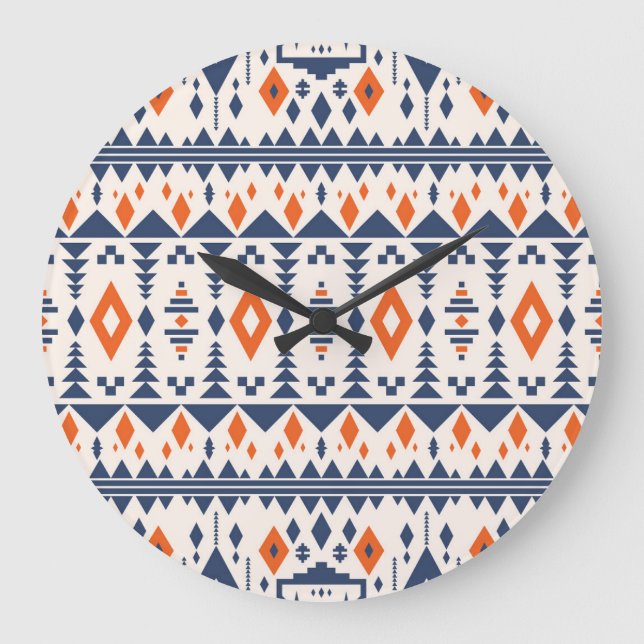 Abstrakt Aztec geometriskt, sömlöst mönster. Stor Klocka (Framsida)