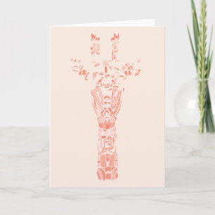 Abstrakt Aztec Giraffe Shades of Rosa Kort